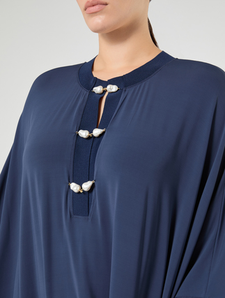 Kaftankleid aus Jersey - NACHTBLAU - Marina Rinaldi - 6
