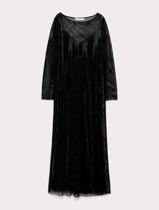 Rhinestone-adorned mesh dress - Marina Rinaldi