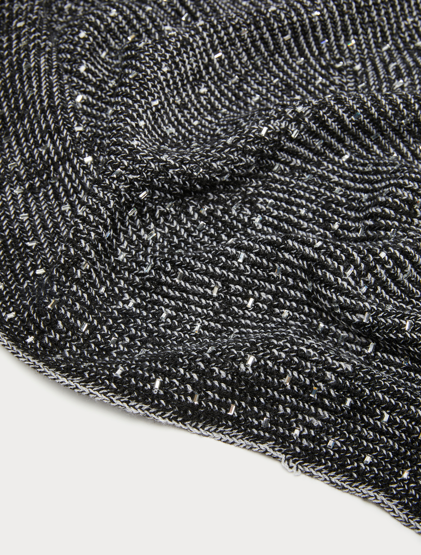 Écharpe en fil de laine mélangée - NOIR BLANC - Marina Rinaldi - 2