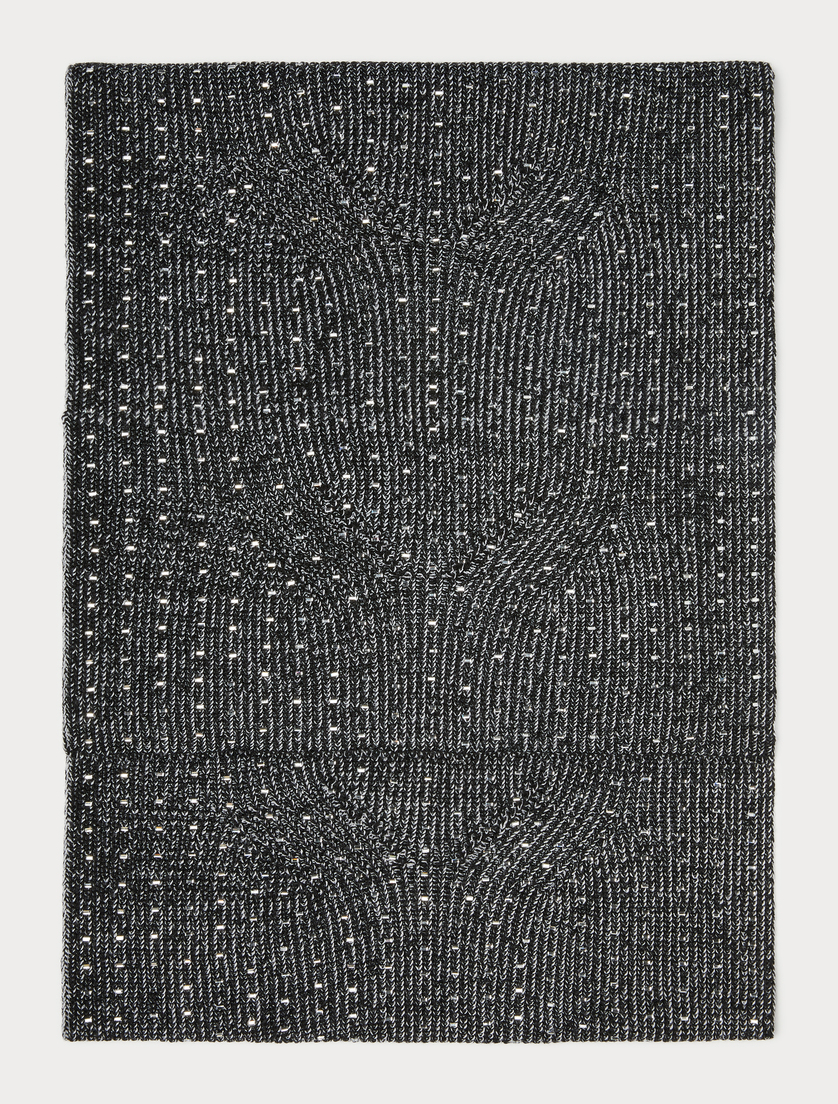 Écharpe en fil de laine mélangée - NOIR BLANC - Marina Rinaldi