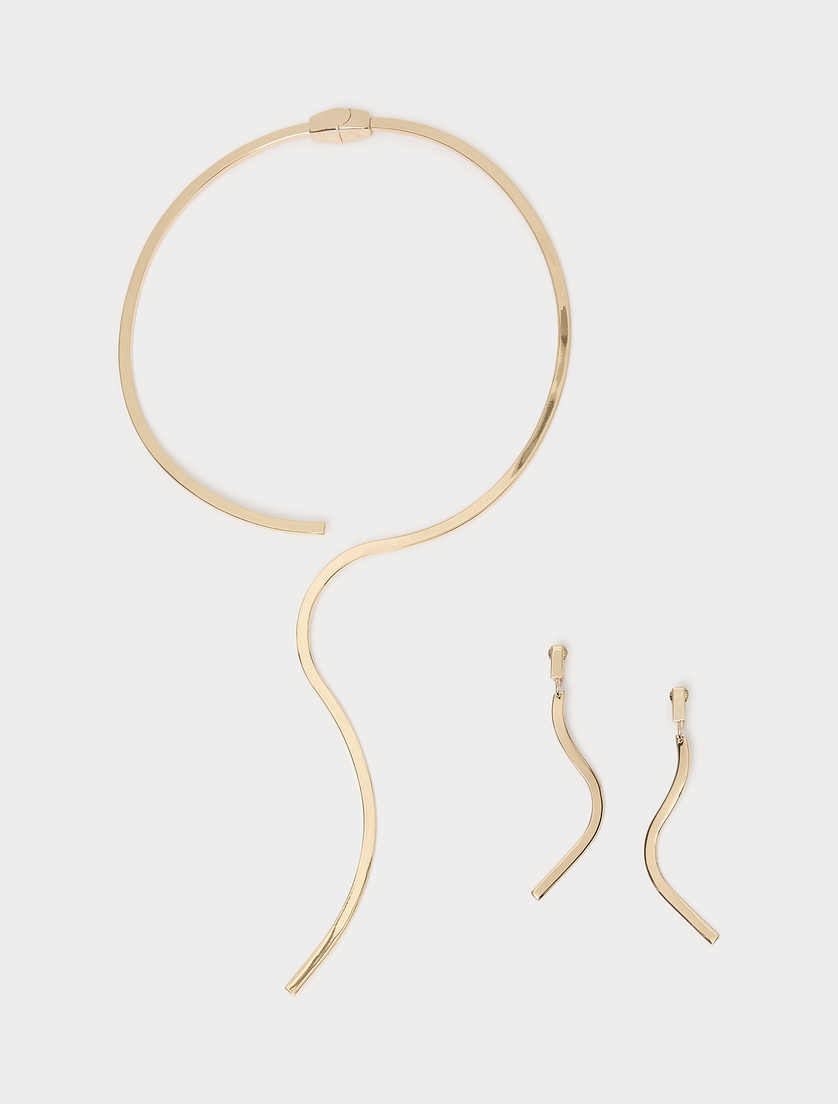 Wave necklace and earrings - GOLD - Marina Rinaldi