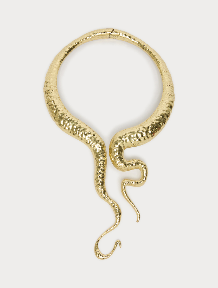 Asymmetrical metal choker - MUSTARD - Marina Rinaldi