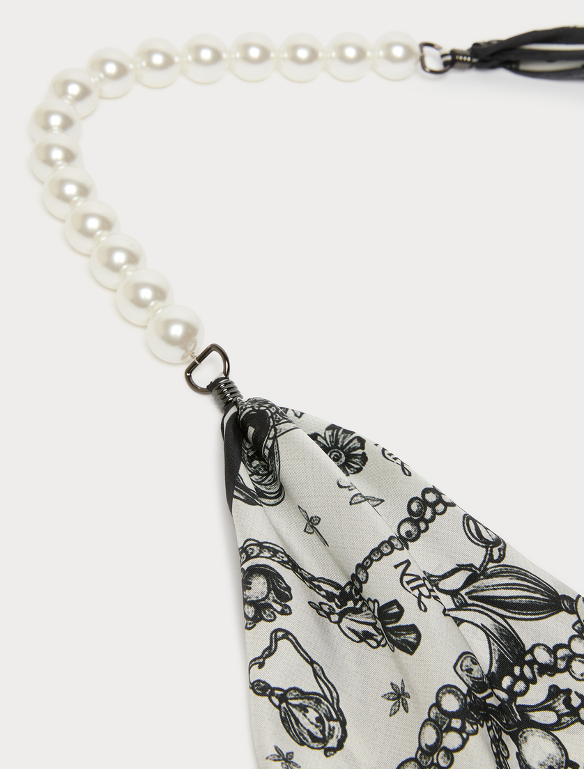 Choker, earrings and printed scarf - WHITE - Marina Rinaldi - 3