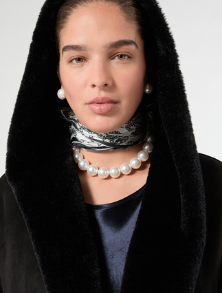 Choker, earrings and printed scarf - WHITE - Marina Rinaldi - 4