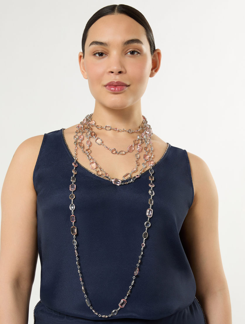 Crystal-adorned necklace - POWDER - Marina Rinaldi - 3