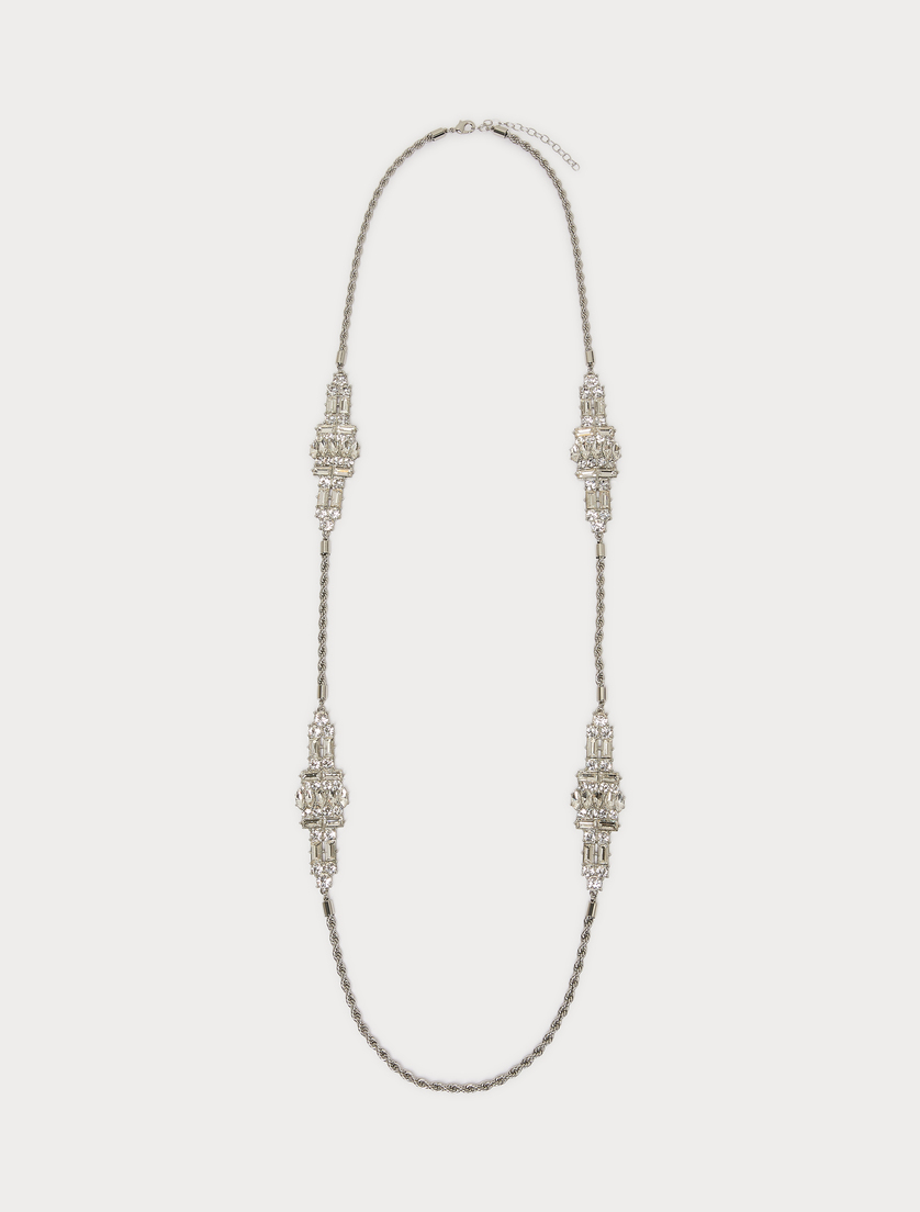 Rhinestone-adorned torchon necklace - CRYSTAL - Marina Rinaldi