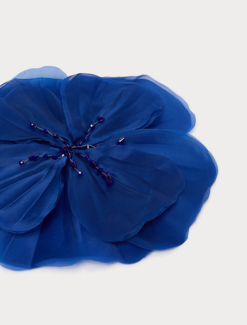 Silk organza brooch - CORNFLOWER BLUE - Marina Rinaldi - 2