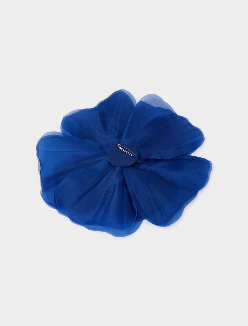 Silk organza brooch - CORNFLOWER BLUE - Marina Rinaldi - 3