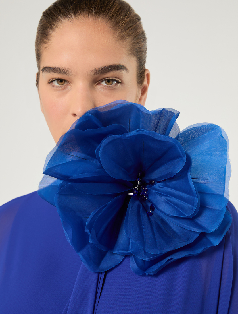 Silk organza brooch - CORNFLOWER BLUE - Marina Rinaldi - 4