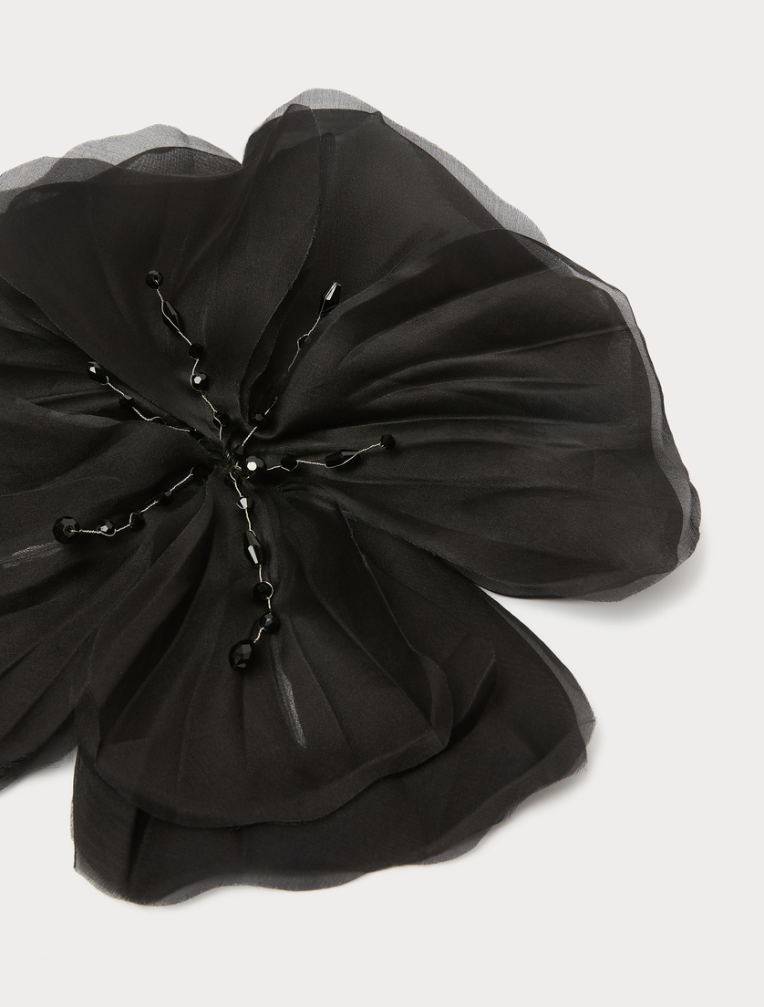 Spilla in organza di seta - NERO - Marina Rinaldi - 2