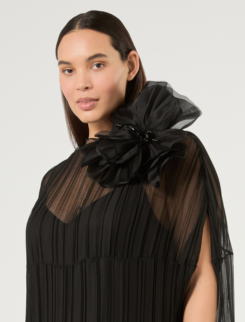 Spilla in organza di seta - NERO - Marina Rinaldi - 4