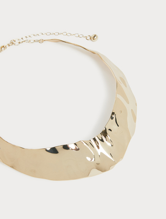 Hammered metal choker - GOLD - Marina Rinaldi - 2