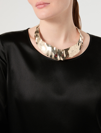 Hammered metal choker - GOLD - Marina Rinaldi - 4