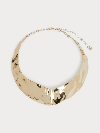 Hammered metal choker - GOLD