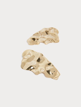Hammered metal earrings - GOLD - Marina Rinaldi - 2