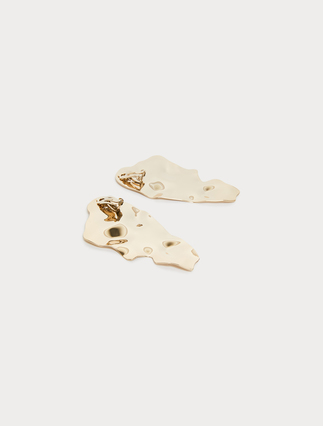 Hammered metal earrings - GOLD - Marina Rinaldi - 3