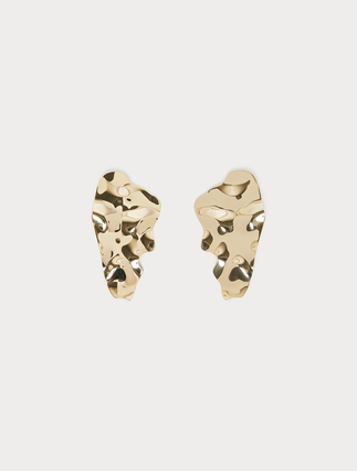 Hammered metal earrings - GOLD