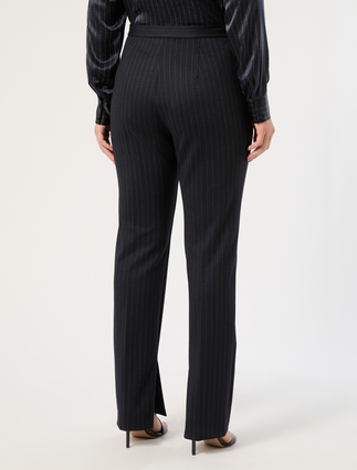 Jacquard jersey trousers - MIDNIGHTBLUE - Marina Rinaldi - 4