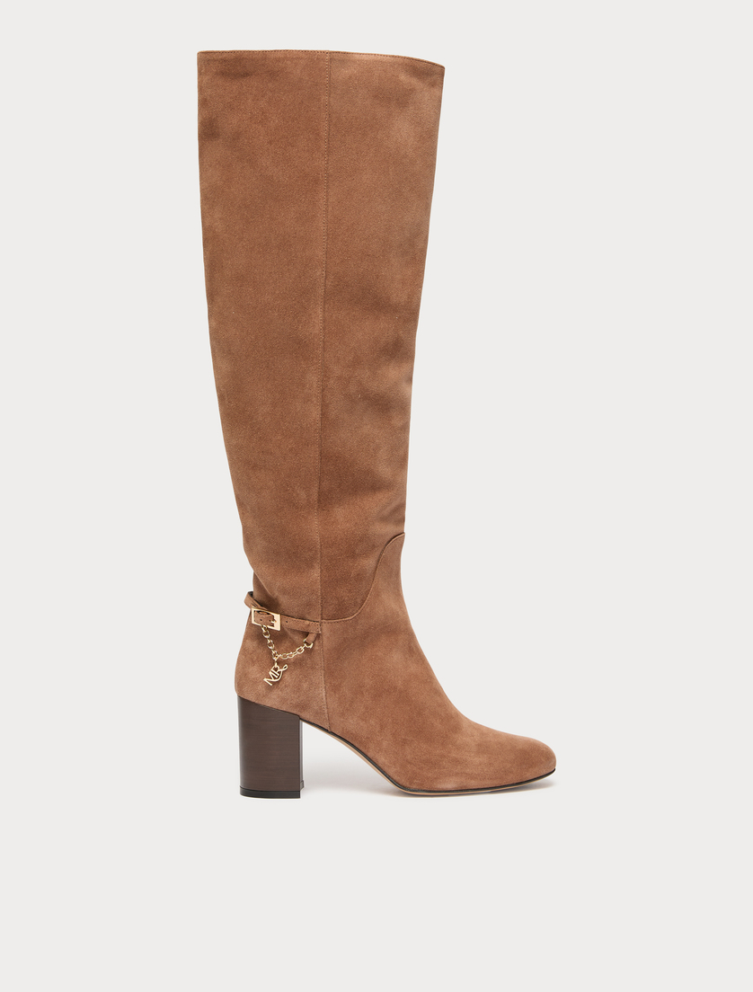 Bottes montantes en suède - NOISETTE - Marina Rinaldi
