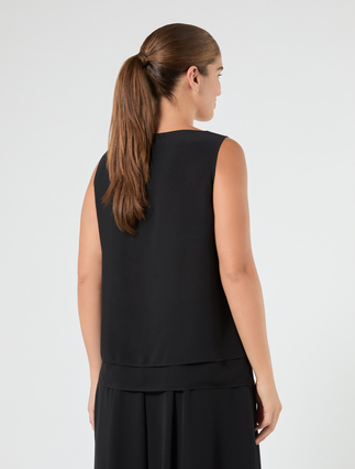 Crepe georgette top - BLACK - Marina Rinaldi - 2