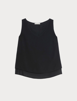 Crepe georgette top - BLACK - Marina Rinaldi - 3