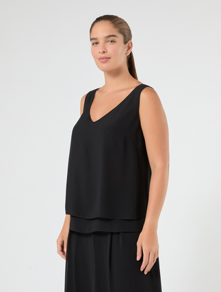 Crepe georgette top - BLACK