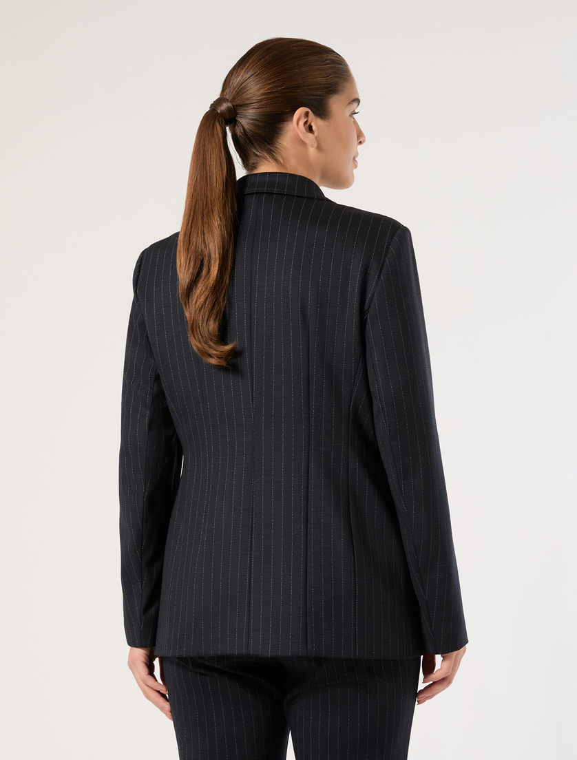 Jacquard jersey jacket - MIDNIGHTBLUE - Marina Rinaldi - 4
