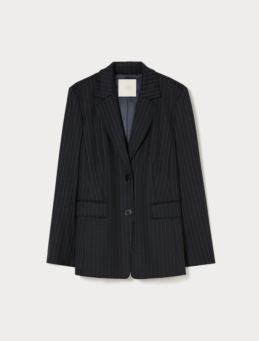 Jacquard jersey jacket - MIDNIGHTBLUE - Marina Rinaldi