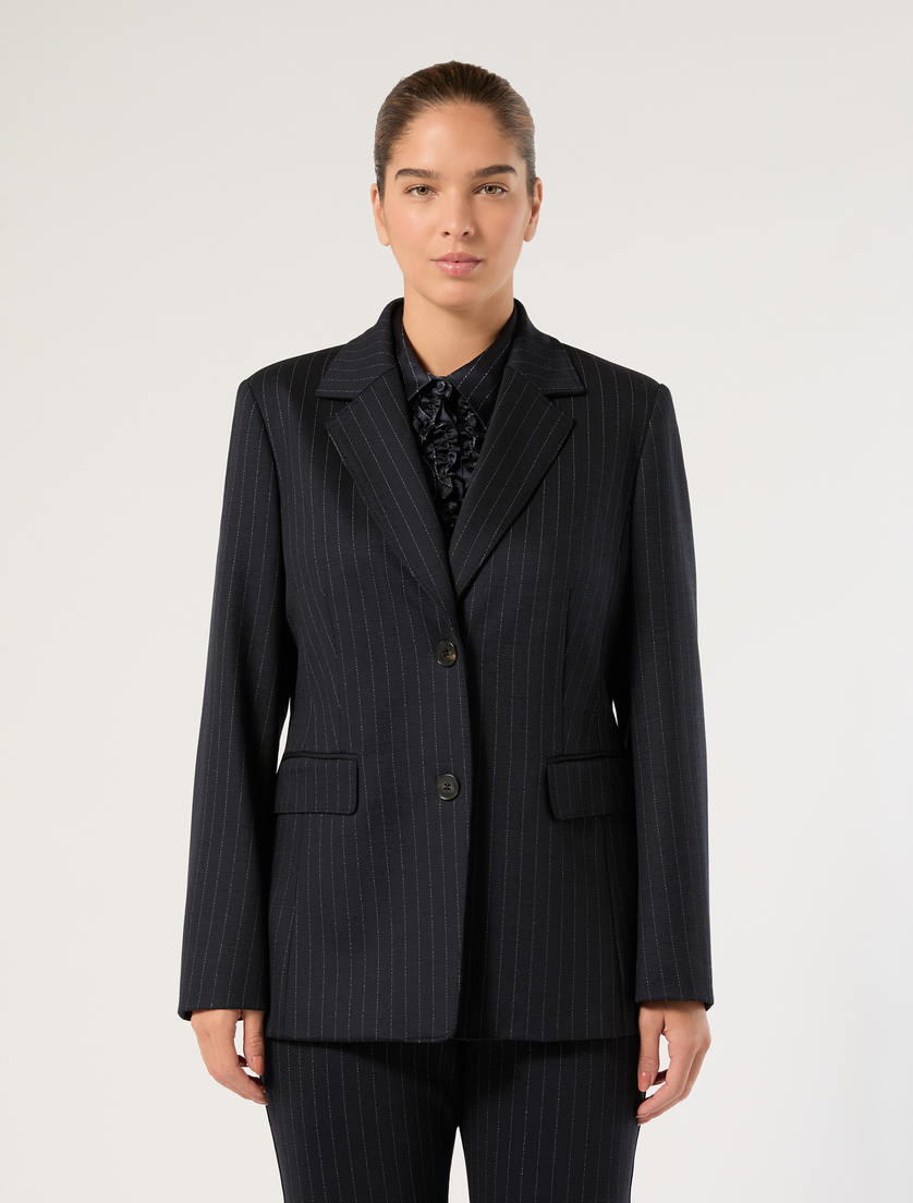 Jacquard jersey jacket - MIDNIGHTBLUE - Marina Rinaldi - 3