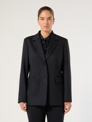 Jacquard jersey jacket - MIDNIGHTBLUE - Marina Rinaldi - 3