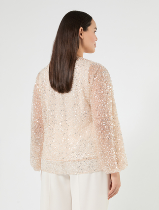 Embroidered tulle tunic - IVORY - Marina Rinaldi - 4