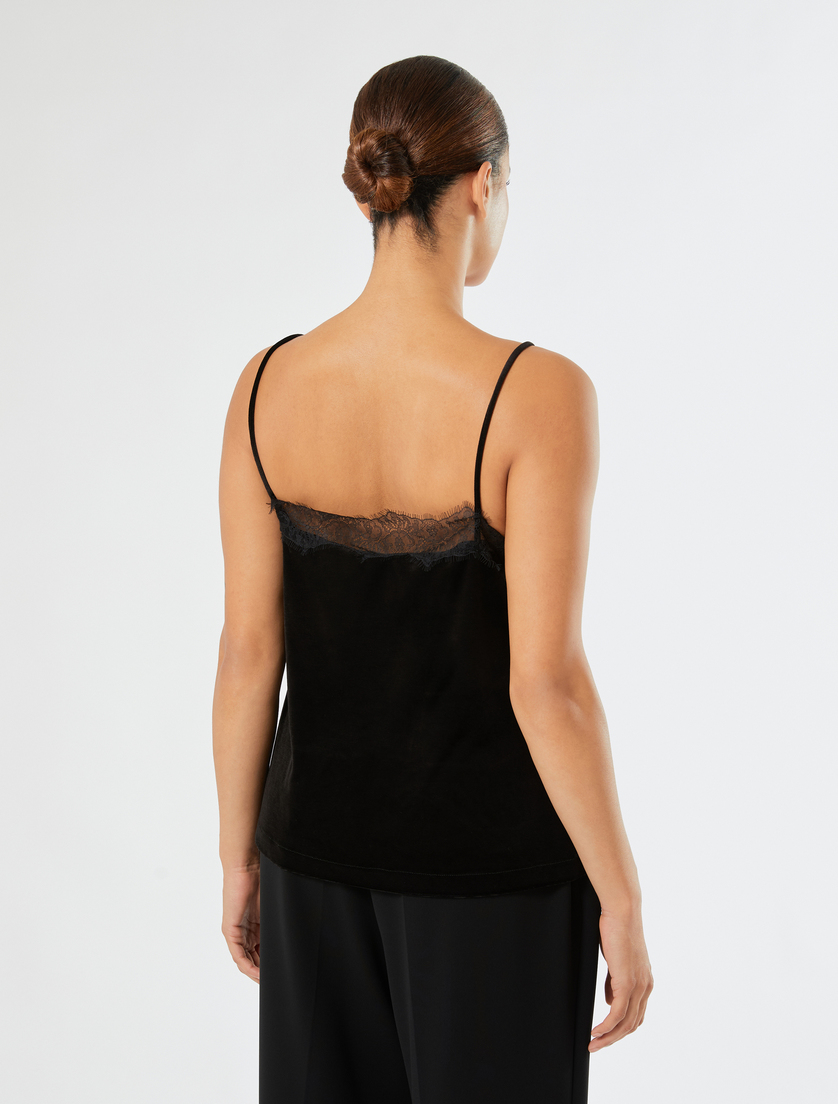 Velvet jersey top - BLACK - Marina Rinaldi - 4