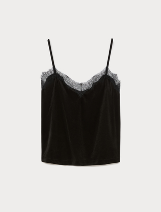 Velvet jersey top - BLACK - Marina Rinaldi - 1