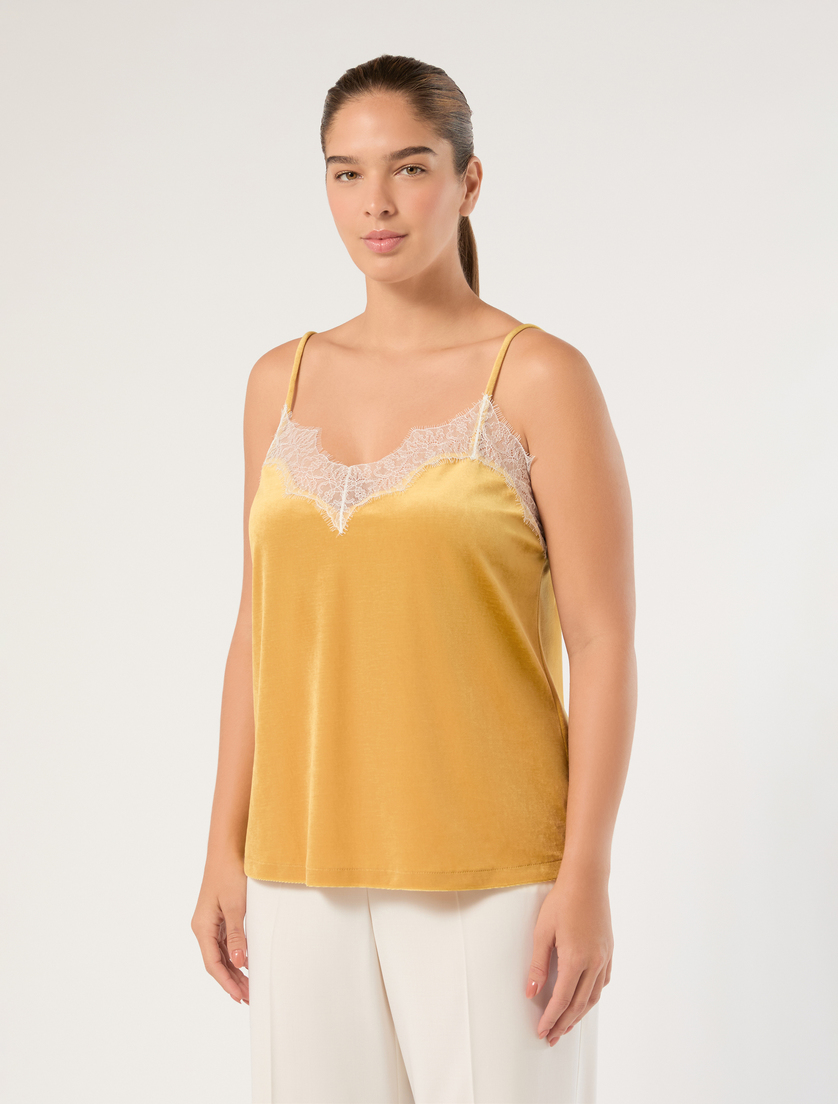 Velvet jersey top - HONEY - Marina Rinaldi - 3