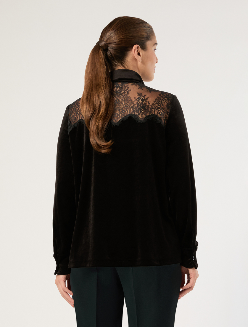 Velvet jersey shirt - BLACK - Marina Rinaldi - 4
