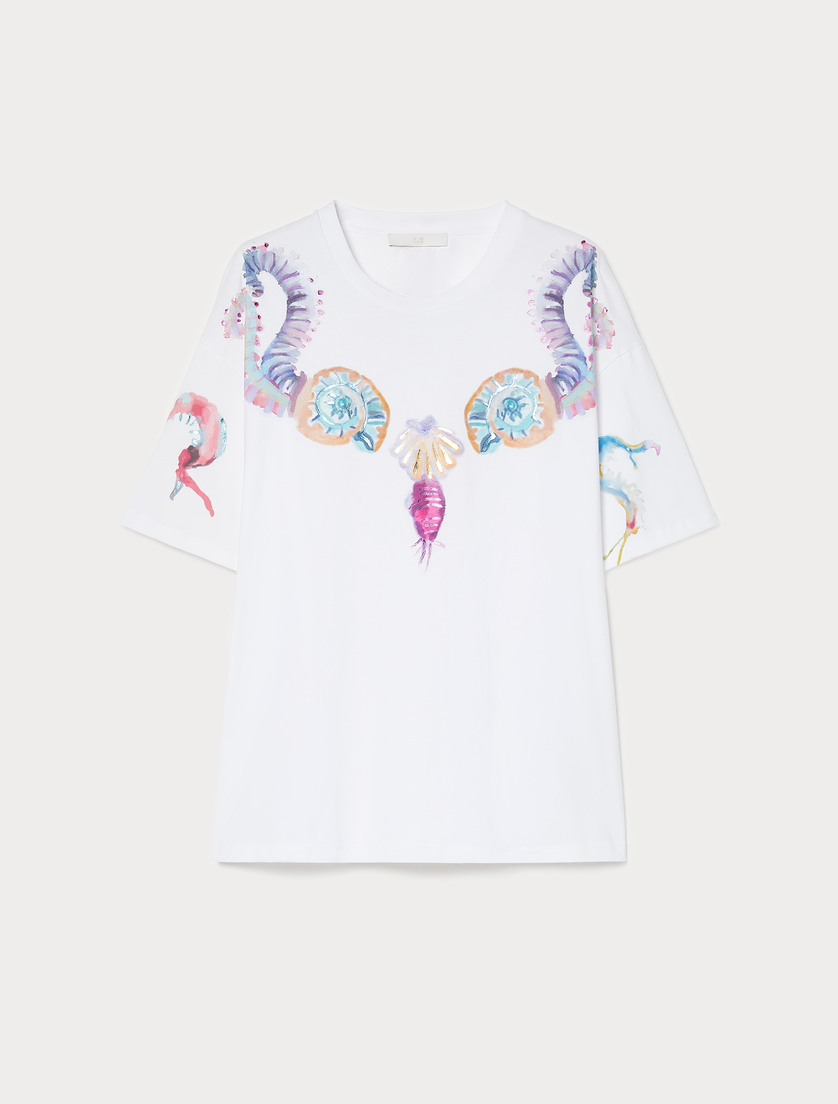 T-Shirt aus Baumwolljersey - WEISS - Marina Rinaldi