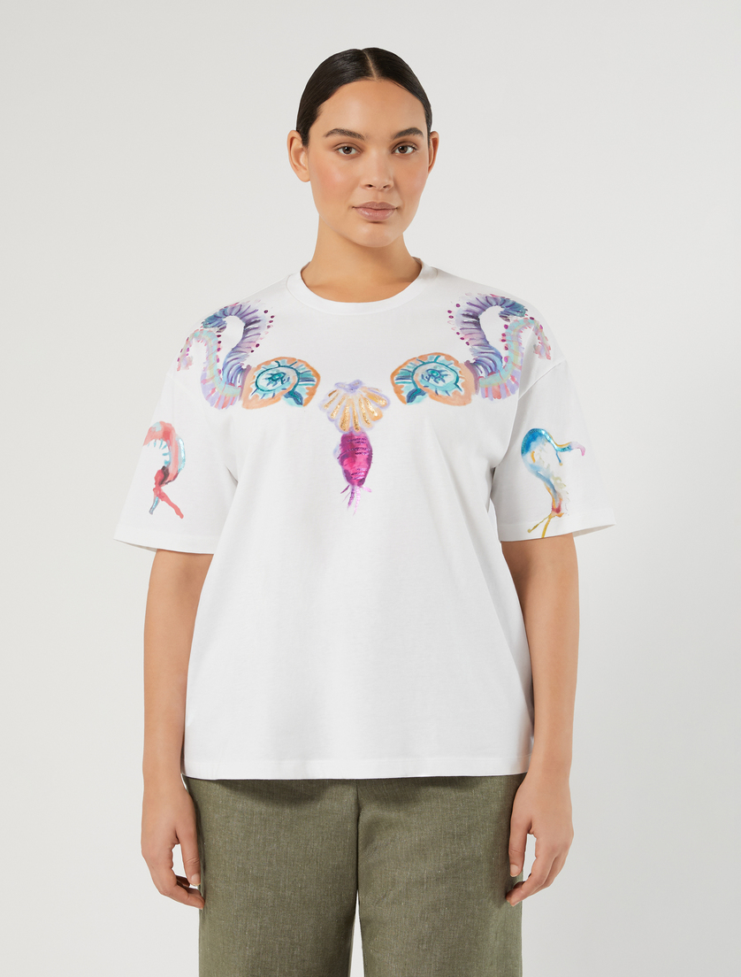T-Shirt aus Baumwolljersey - WEISS - Marina Rinaldi - 4