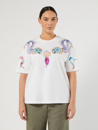 T-Shirt aus Baumwolljersey - WEISS - Marina Rinaldi - 4