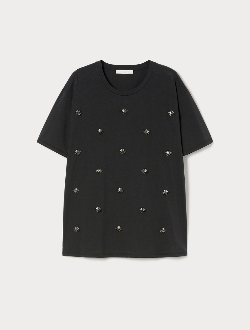 T-Shirt aus Baumwolljersey - SCHWARZ - Marina Rinaldi