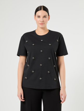T-Shirt aus Baumwolljersey - SCHWARZ - Marina Rinaldi - 3