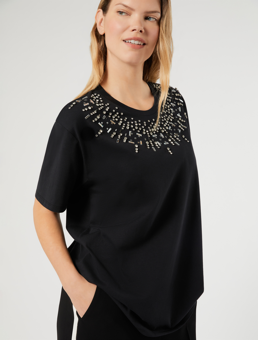 T-Shirt aus Baumwolljersey - SCHWARZ - Marina Rinaldi - 5