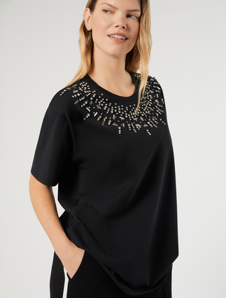 T-Shirt aus Baumwolljersey - SCHWARZ - Marina Rinaldi - 5