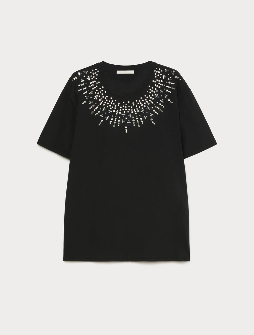 T-Shirt aus Baumwolljersey - SCHWARZ - Marina Rinaldi