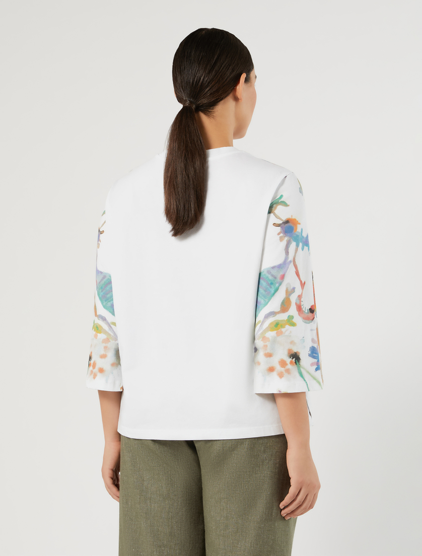 Embroidered jersey T-shirt - OPTICAL WHITE - Marina Rinaldi - 5