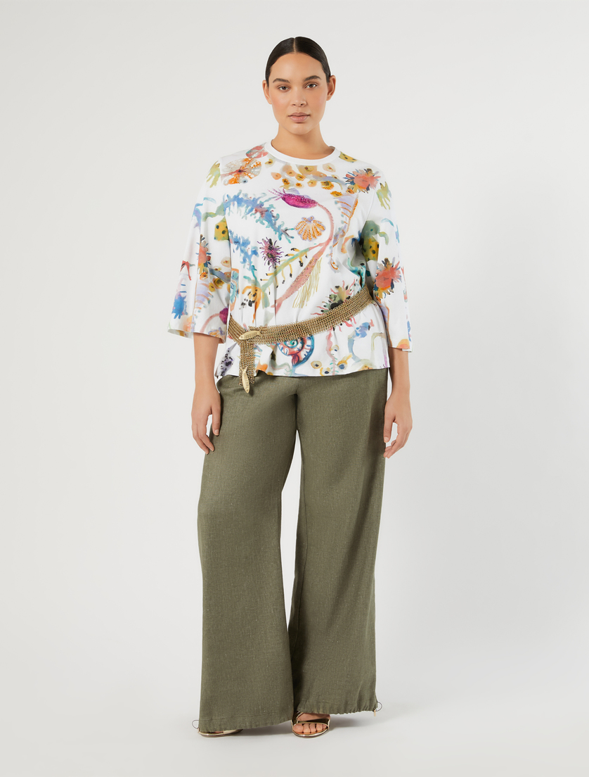 Embroidered jersey T-shirt - Marina Rinaldi