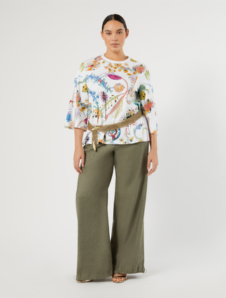 Embroidered jersey T-shirt - Marina Rinaldi