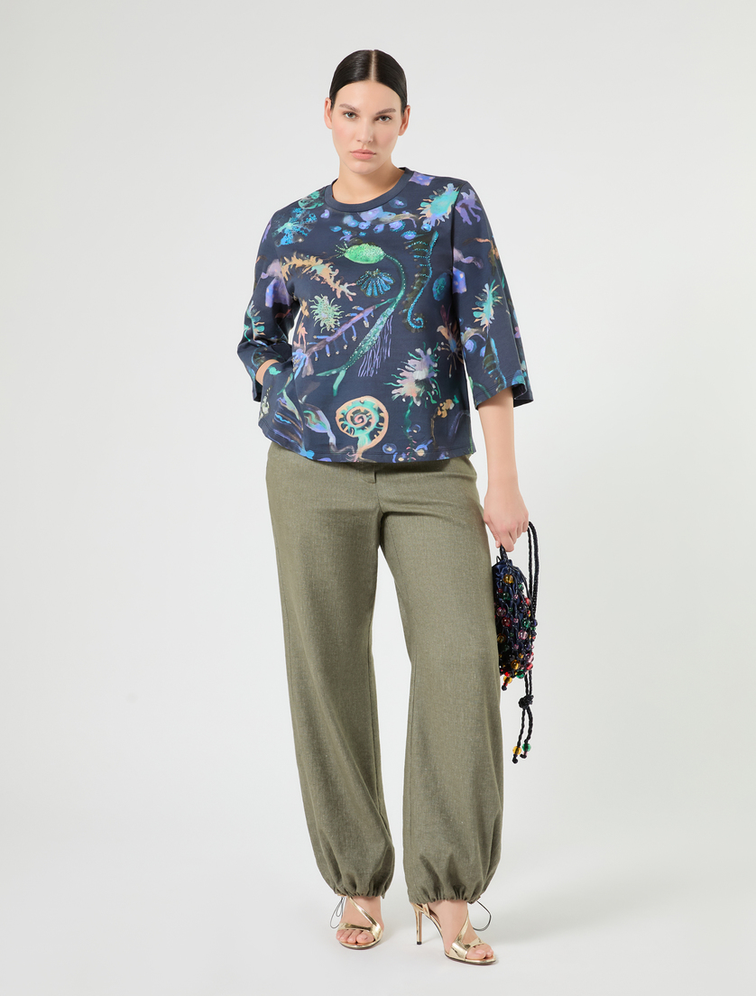 Embroidered jersey T-shirt - Marina Rinaldi
