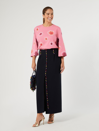 Embroidered jersey T-shirt - Marina Rinaldi