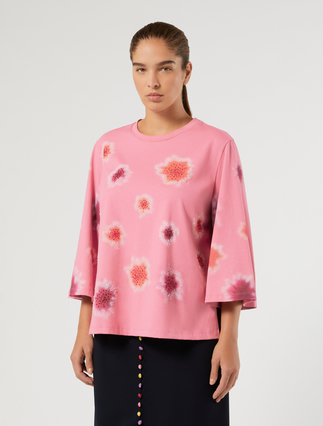Embroidered jersey T-shirt - PINK - Marina Rinaldi - 4