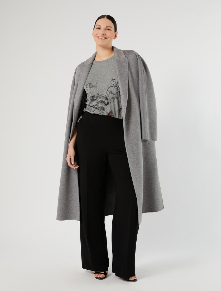Embroidered jersey T-shirt - MEDIUM GREY - Marina Rinaldi - 2